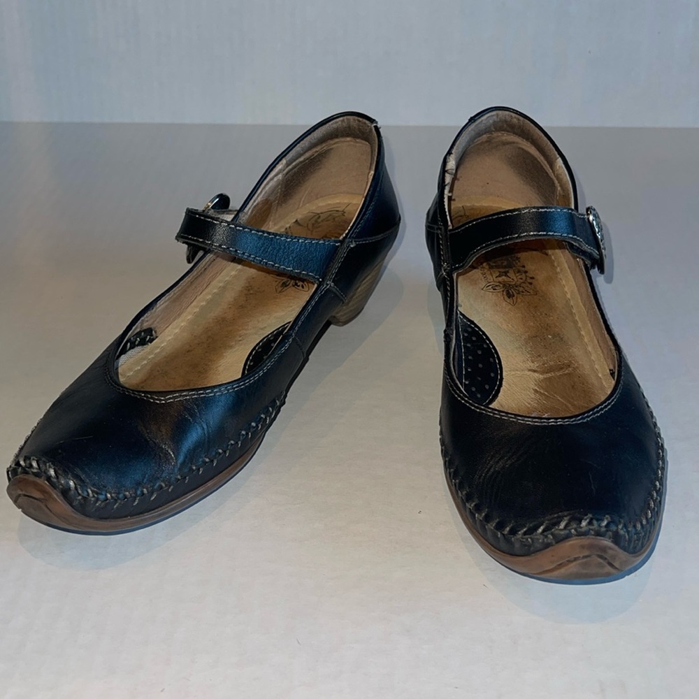 Pikolinos Black Heeled Mary Jane Shoes